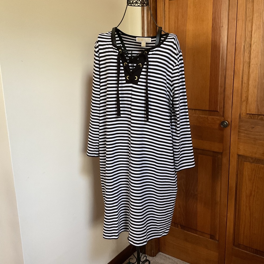 Micheal Kors Striped Black and White Dress, Large